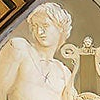 Detalhe da escultura do Deus Apolo