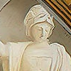 Detalhe da escultura da Deusa Minerva